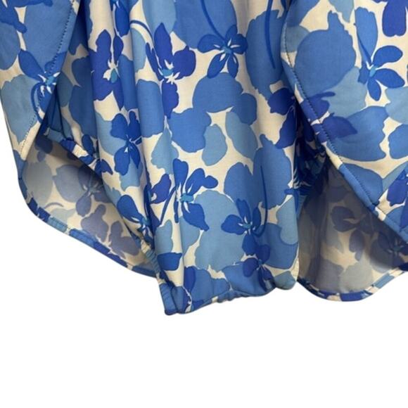 Women's One Piece Seawaves Blue White Floral Swim Dress Swimsuit Bathing Suit 10 - Picture 5 of 10